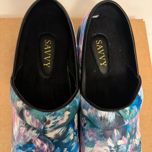 Savvy Nursing Shoes Women's Brandy Clogs Slip On  Floral Slip Resistant Size 9 M - Picture 5 of 8
